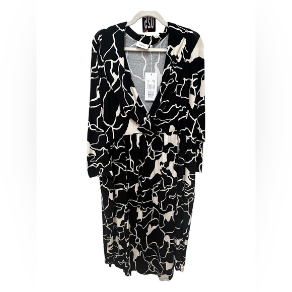✨ NWT Fransa Black And White Maxi Dress With Pockets - Picture 2 of 15